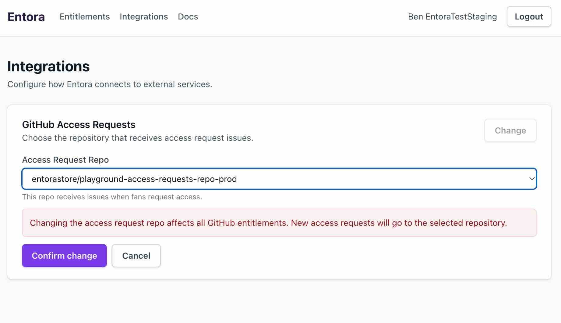 Change access requests repo setting