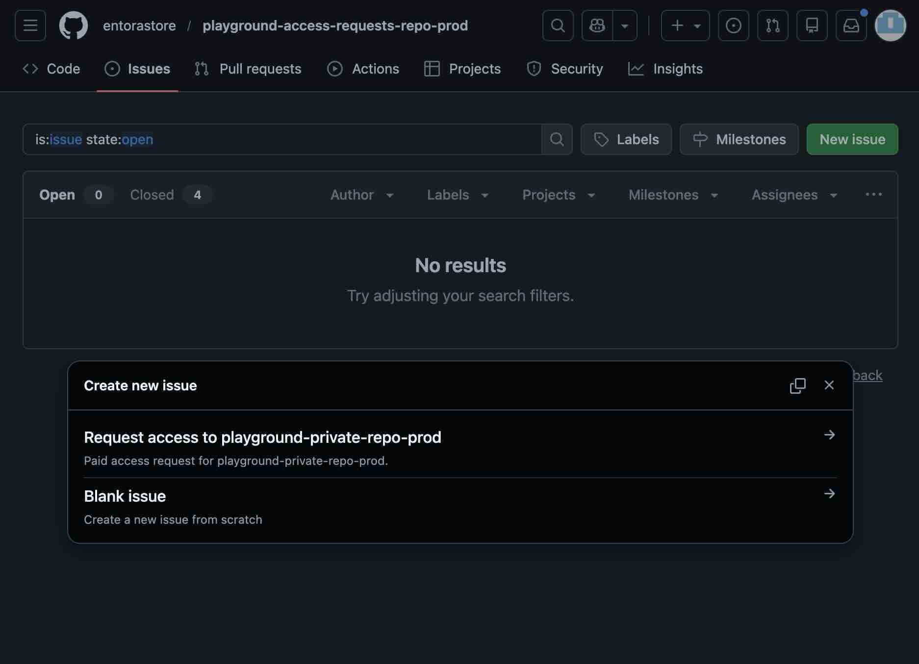 Open a new GitHub issue